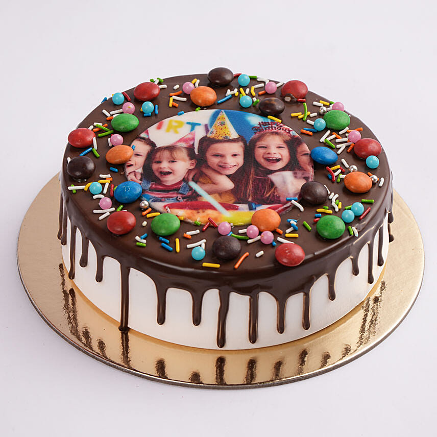 MNM Chocolate Birthday Photo Cake Half Kg