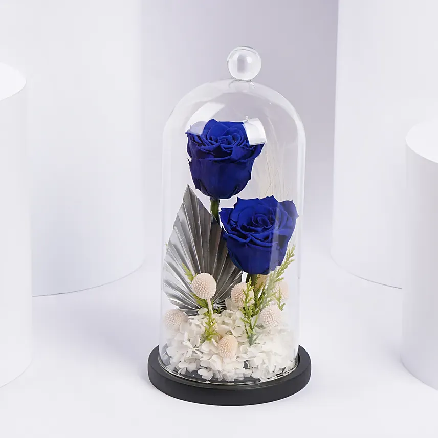 Blue Forever Roses Arrangement