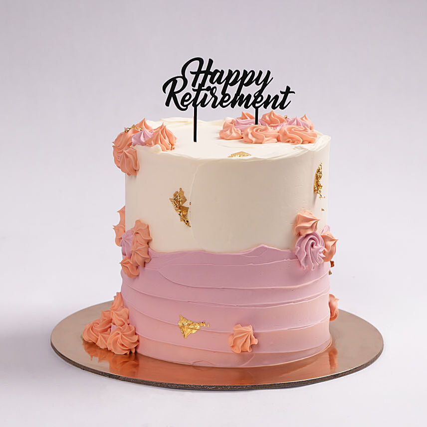 Pastel Elegance Retirement Chocolate Cake