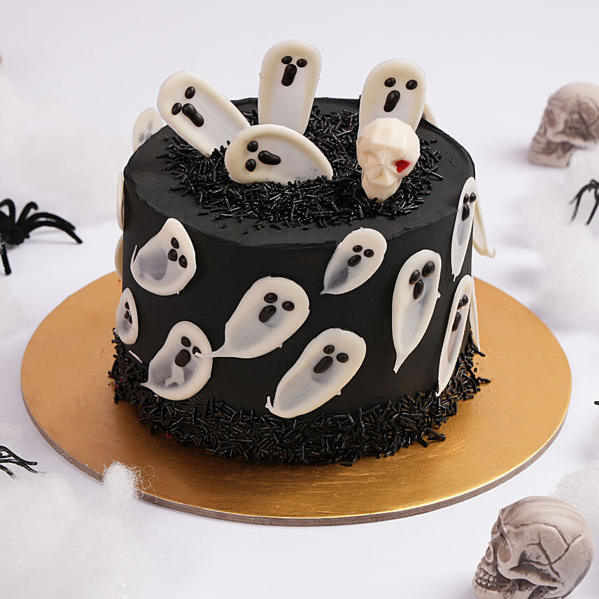 Flying Ghosts Halloween Chocolate Cake