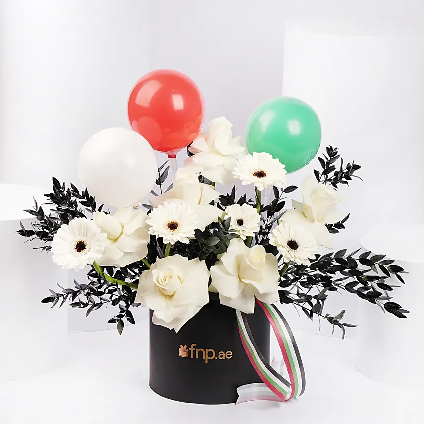 National Flower Box with Balloons