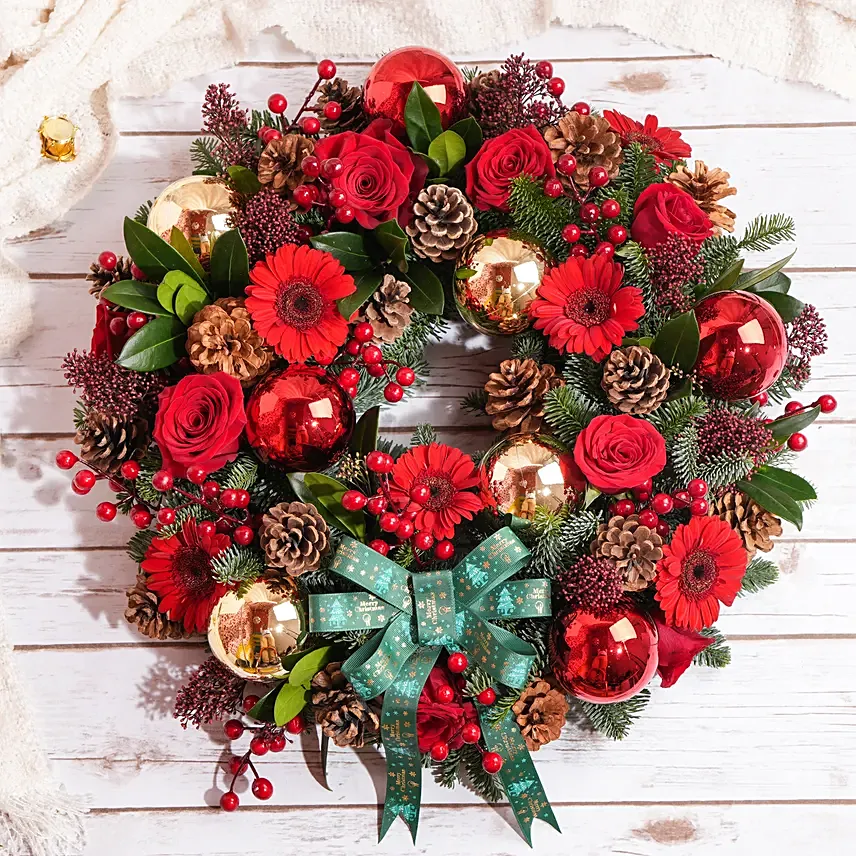 Bright Festive Flowers Wreath