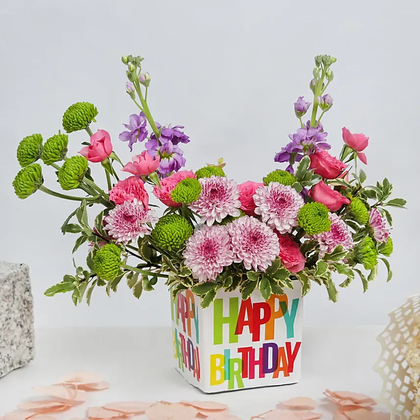 Colorful Floral Birthday Wishes