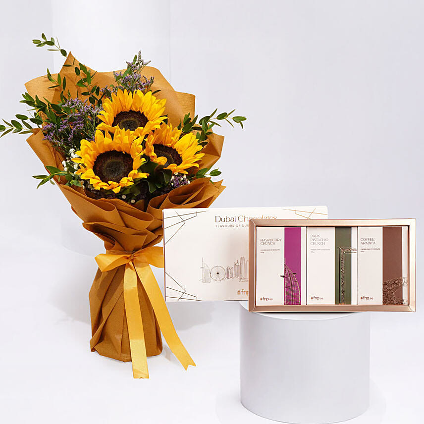 Mesmerising Sunflowers With Dubai Chocolates