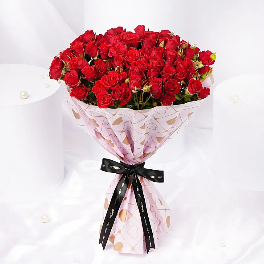 Valentine Red Spray Roses Bouquet