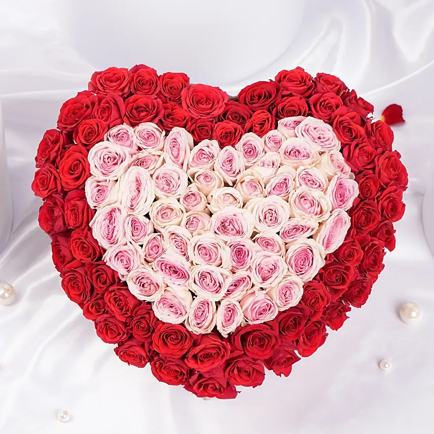 Roses Symphony Valentines Heart Shape Box