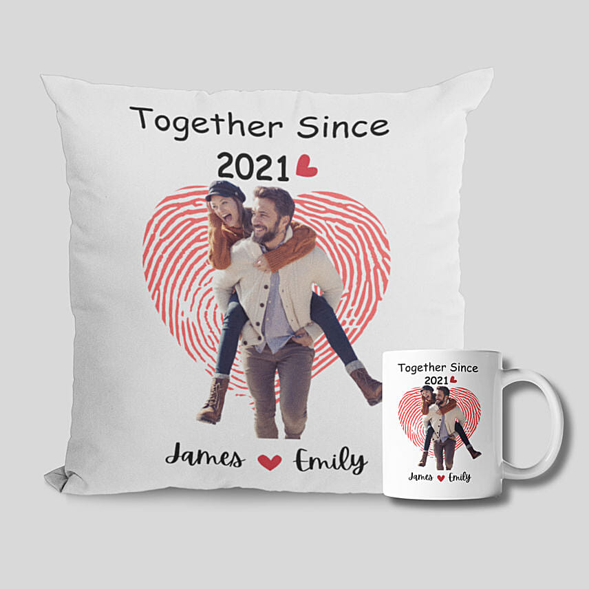 Couple Together Since Personlized Mug And Cushion