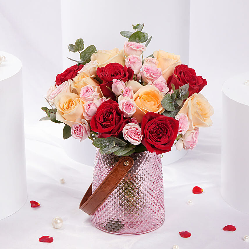 Valentines Love Declaration Roses Vase