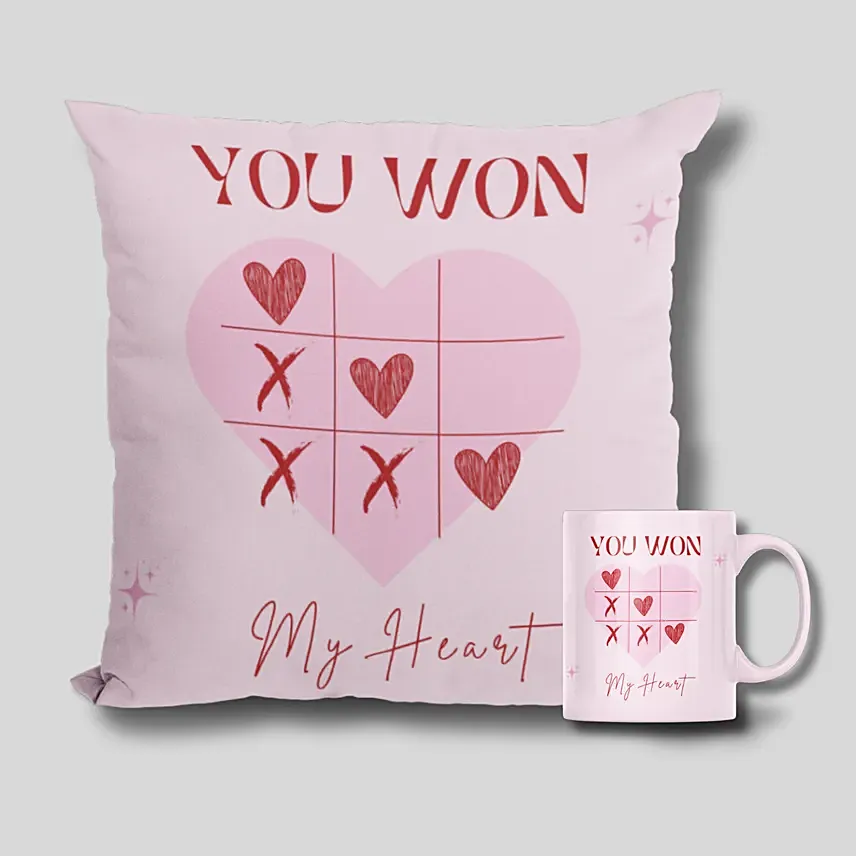 You Won My Heart Valentine Cushion And Mug