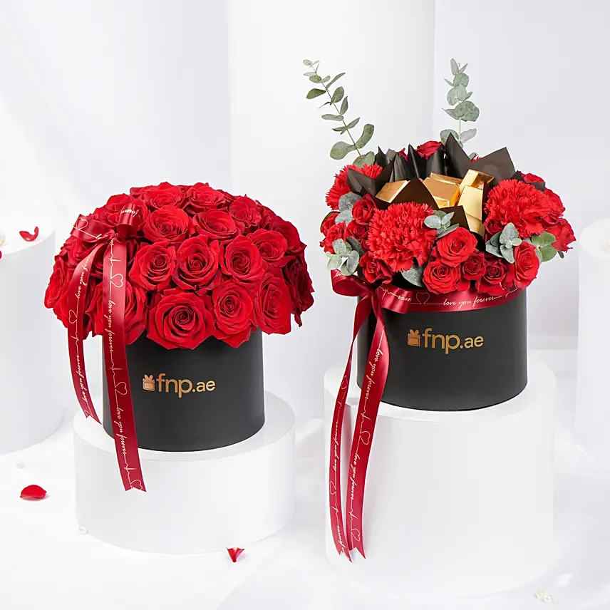 Double Delight Bloom Valentine Roses Arranegements