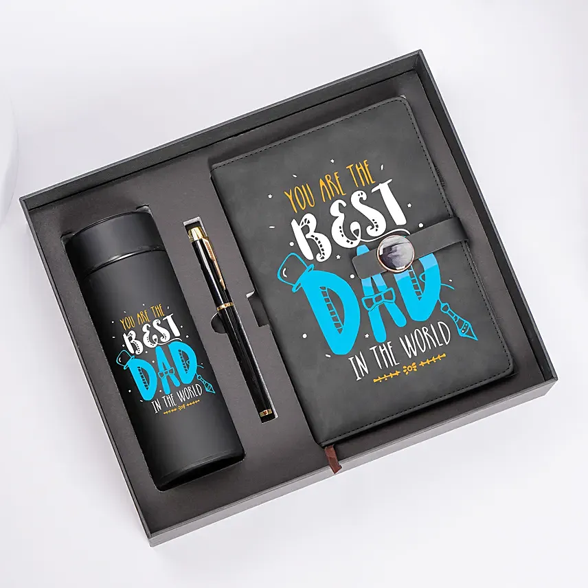 Stay Hydrated, Stay Inspired: Notebook and Water Bottle Combo for Dad