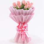 Impressive 12 Pink Roses Bouquet