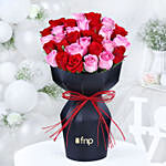 15 Red And 15 Pink Roses Sleeve Bouquet