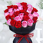 15 Red And 15 Pink Roses Sleeve Bouquet