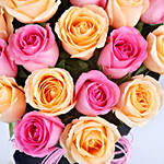 Peach And Pink Roses Sleeve Bouquet