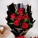 Red Roses With Red Velvet Cake