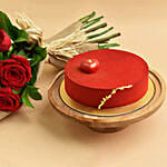 12 Valentines Red Roses Bouquet And Cake