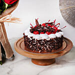 Dozen Roses With Blackforest Cake