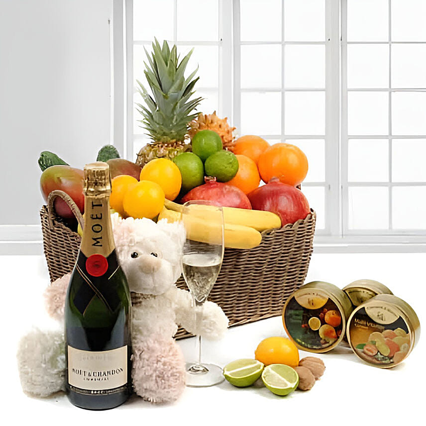 Healthy Fruits Wine And Bear