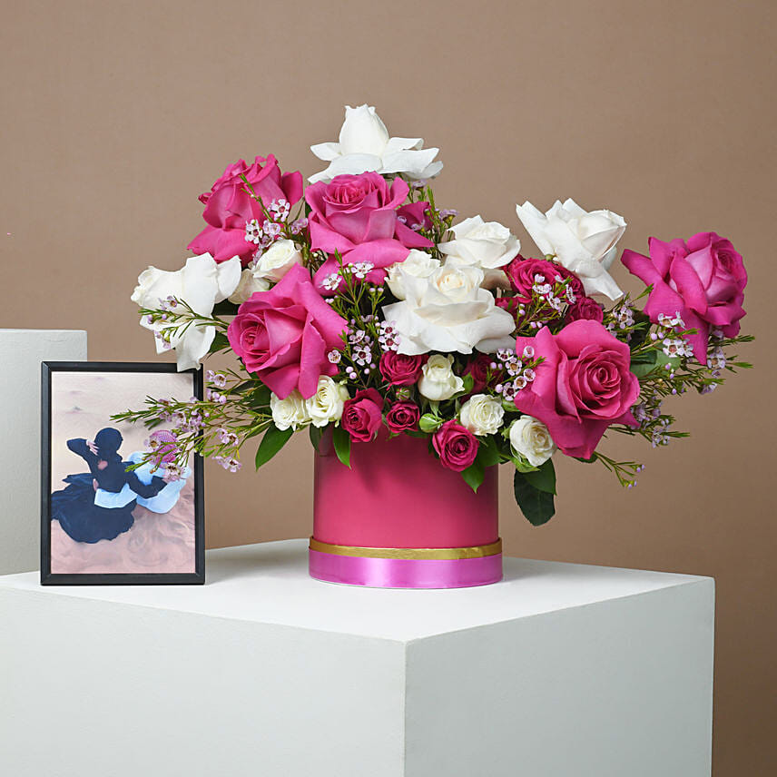 Romantic Gesture Arrangement with Photo Frame