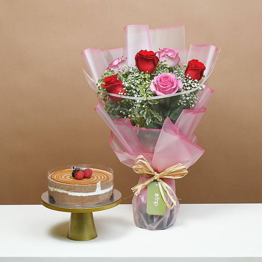 Loves Blushing Roses with Triple Chocolate Cake