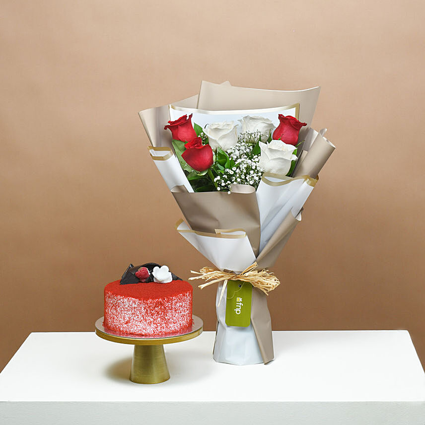 Regal Rose Bouquet Cake Surprise