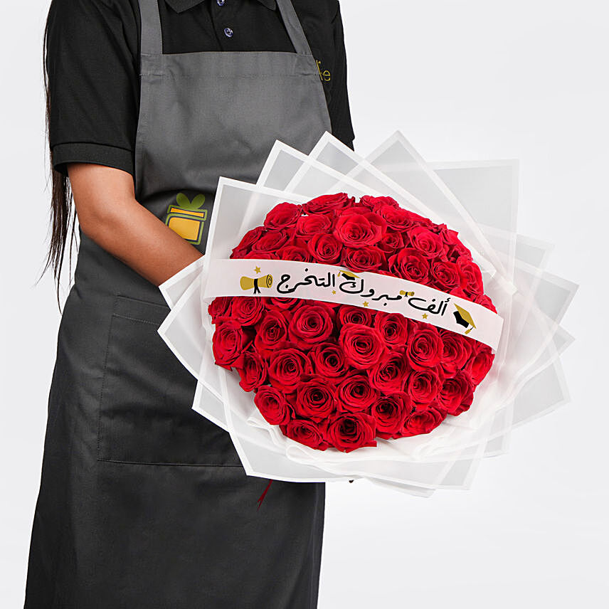 Red Roses Graduation Hand Bouquet