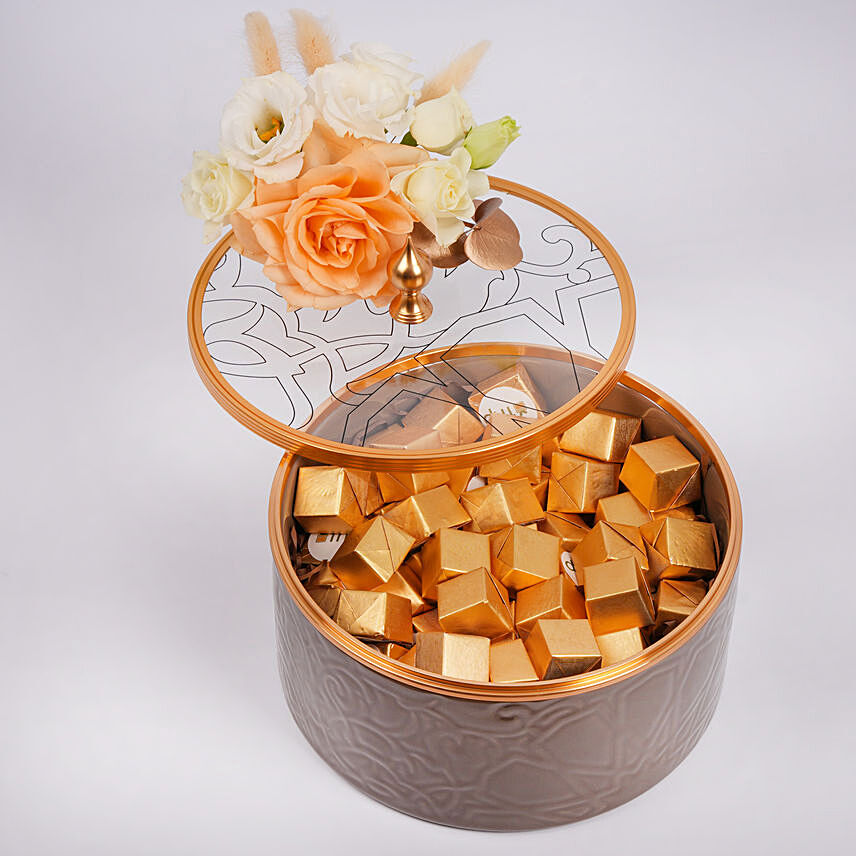 Otantik Home - Brown Chocolate Bowl with Flowers