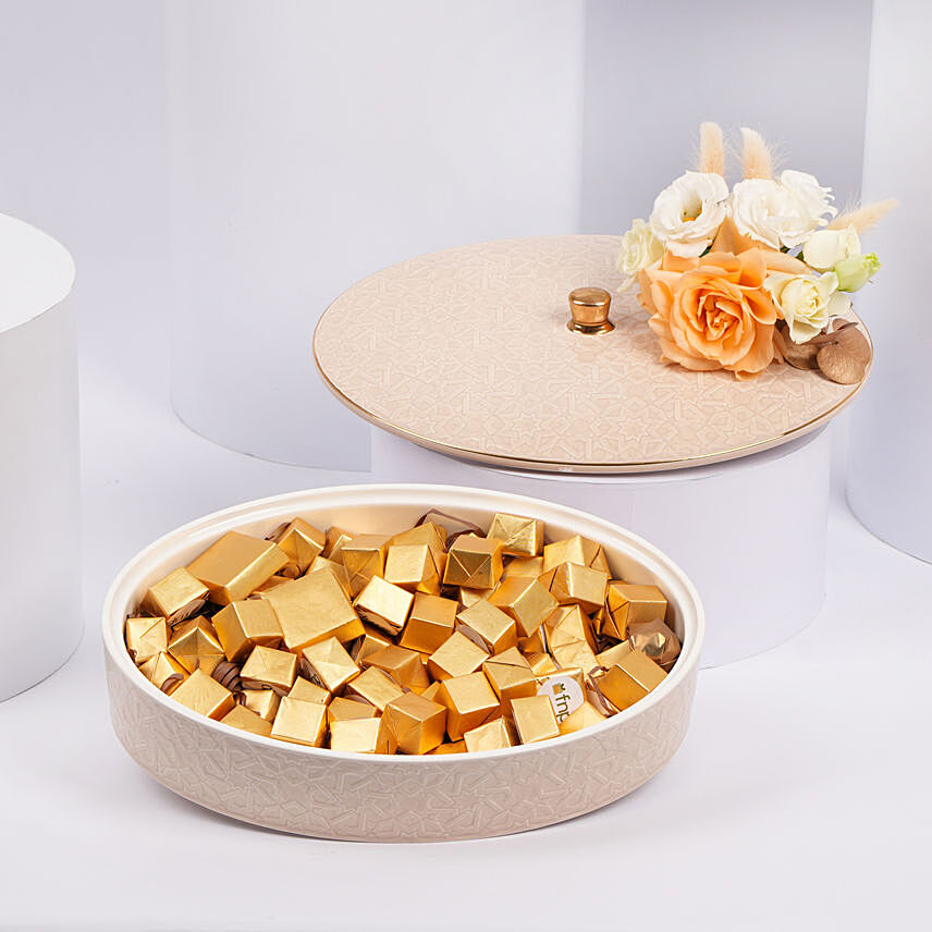 Otantik Home - One Chocolate Beige Bowl with Flowers