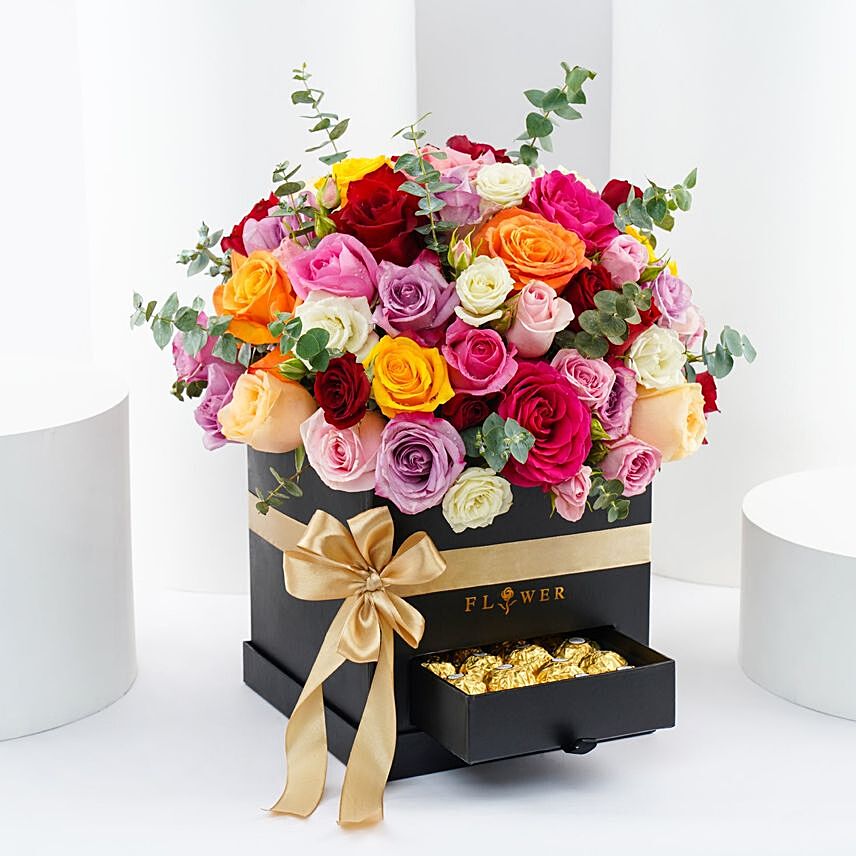 Colorful Blooms n Chocolate Box