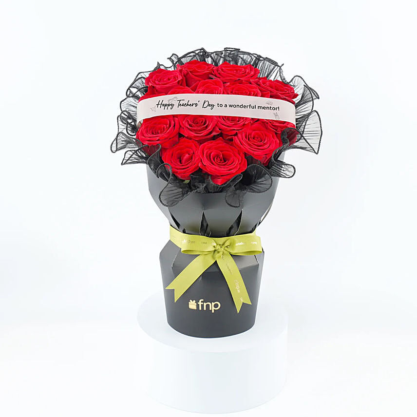 Teachers Day Red Roses Sleeve Arrangement