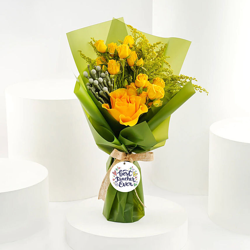 Yellow Elegance Roses Bouquet