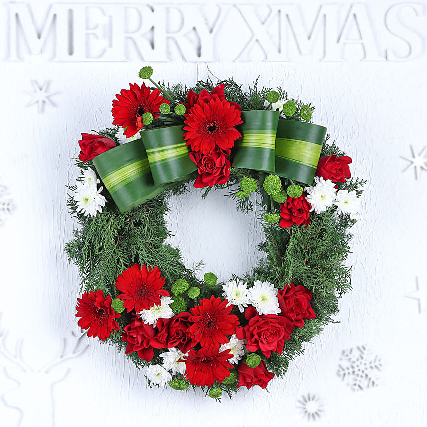 Jolly Christmas Times Floral Wreath