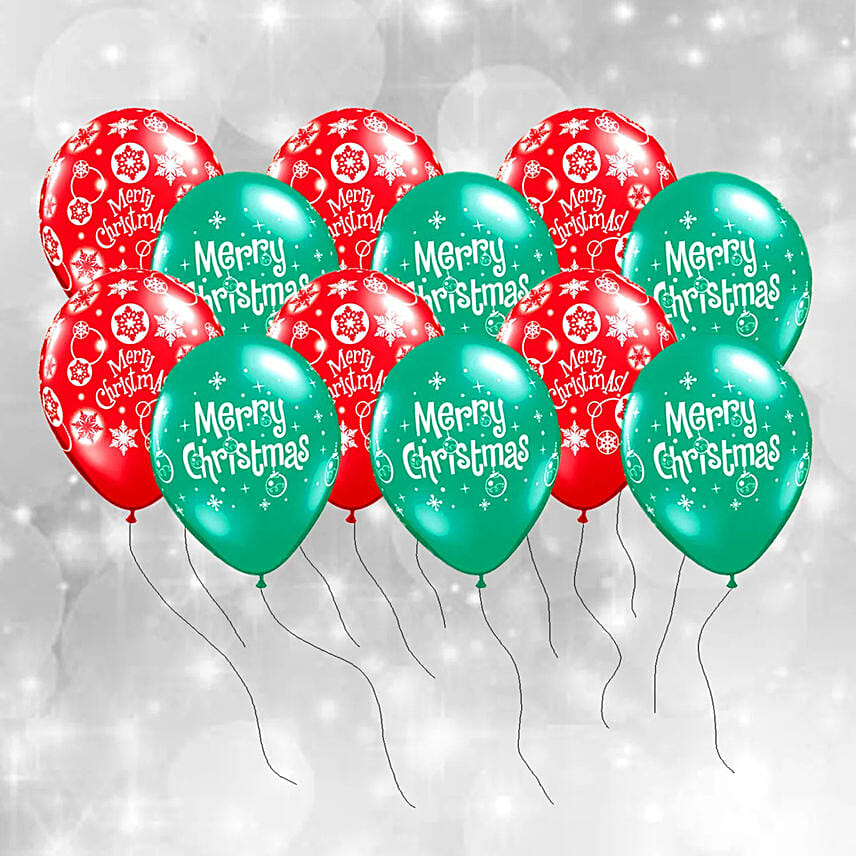 12 Christmas Latex Balloons