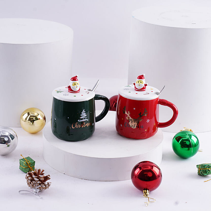 Christmas Ceramic Mug Green & Red