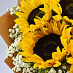 Ravishing Sunflowers Bouquet Beautifully Tied With Patchi Chocolates