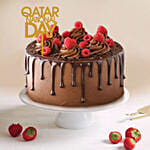 Chocolate Cake with Qatar National Day Topper