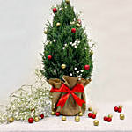 Decorated Jute Wrap Christmas Tree