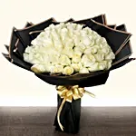 Beauty of 50 White Roses Bouquet