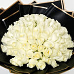 Beauty of 50 White Roses Bouquet