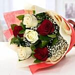 Bouquet of Red N White Roses