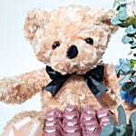 Flowers Arrangement with Teddy Bear