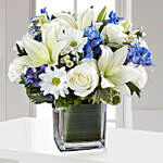 Blue and White Blooms Vase