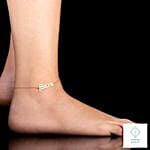 Name Silver Anklet Rose Gold Color