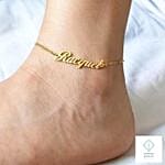 Name Silver Anklet Rose Gold Color