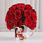 20 Red Roses In White Personalised Mug