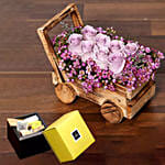 Elegant Arrangement of Purple Roses With Patchi Chocolates