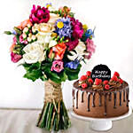 Lethal Combination Bouquet With Chocolate Cake