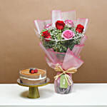 Loves Blushing Roses with Triple Chocolate Cake