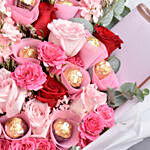 Pink Petals and Chocolates Bouquet